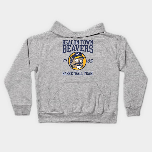 Beacon Town Beavers Basketball Team Kids Hoodie by Meta Cortex